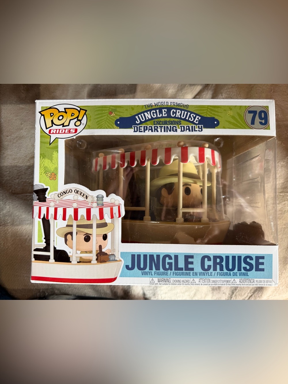Funko Jungle Cruise Skipper Pop! Figure #79 with Red & White Striped Canopy